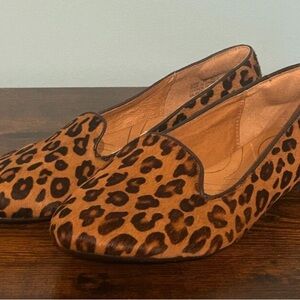Indigo Brown and Black Flats with Leopard Print